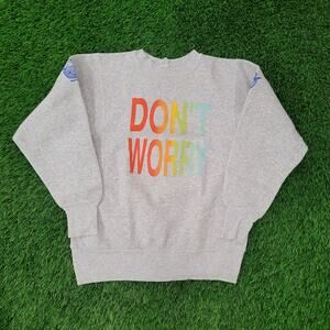 Vintage 80s Be-Happy Sweatshirt Womens XL 21x24 Gray Bobby-McFerrin